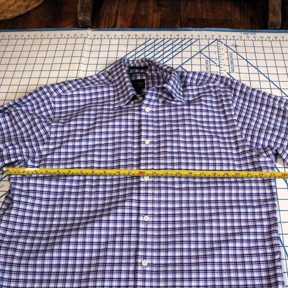 Dockers Battery Street Classic Fit Dress Shirt, Blue/Purple/White, Large - Picture 9 of 11